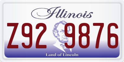 IL license plate Z929876