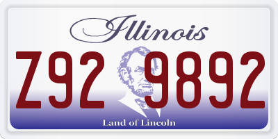 IL license plate Z929892