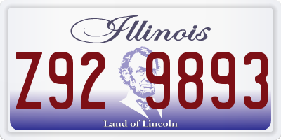 IL license plate Z929893