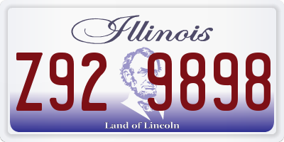IL license plate Z929898