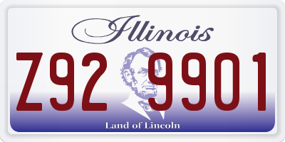 IL license plate Z929901