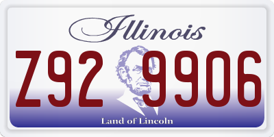 IL license plate Z929906