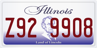 IL license plate Z929908
