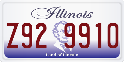 IL license plate Z929910
