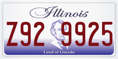 IL license plate Z929925