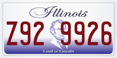IL license plate Z929926