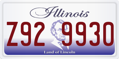 IL license plate Z929930