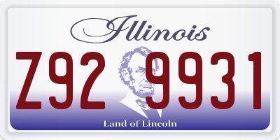 IL license plate Z929931