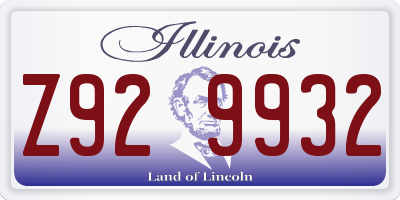 IL license plate Z929932