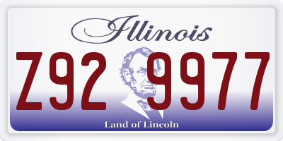 IL license plate Z929977