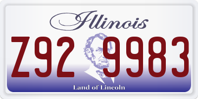 IL license plate Z929983