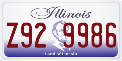 IL license plate Z929986
