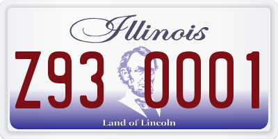 IL license plate Z930001
