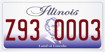 IL license plate Z930003