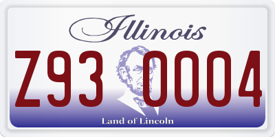IL license plate Z930004