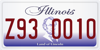 IL license plate Z930010