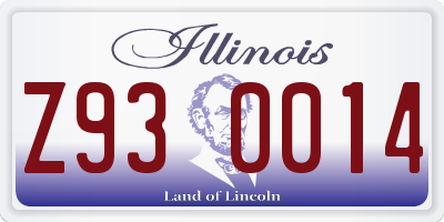IL license plate Z930014