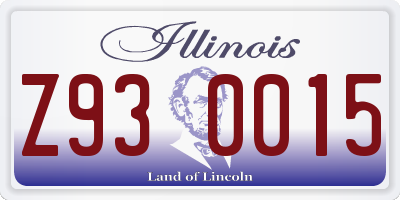 IL license plate Z930015
