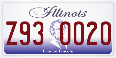 IL license plate Z930020