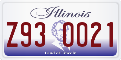 IL license plate Z930021