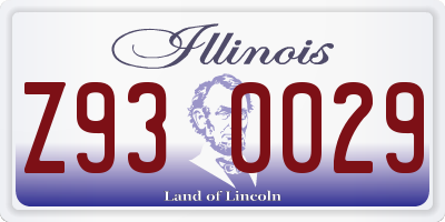IL license plate Z930029