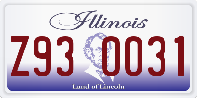 IL license plate Z930031