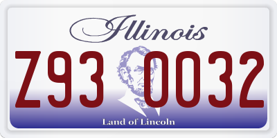 IL license plate Z930032