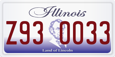 IL license plate Z930033