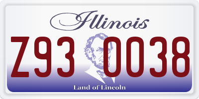 IL license plate Z930038