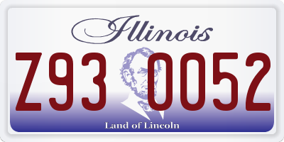 IL license plate Z930052
