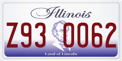 IL license plate Z930062