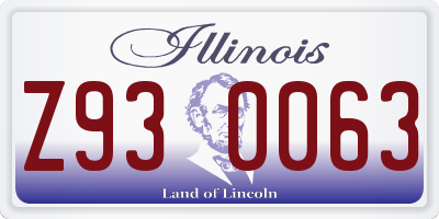 IL license plate Z930063