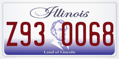 IL license plate Z930068