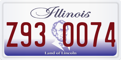 IL license plate Z930074