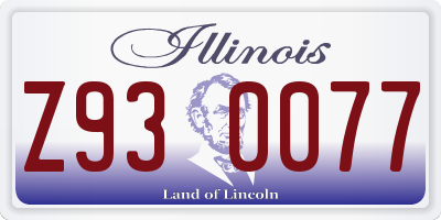 IL license plate Z930077