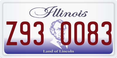 IL license plate Z930083