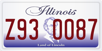 IL license plate Z930087