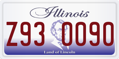 IL license plate Z930090