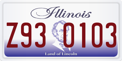 IL license plate Z930103