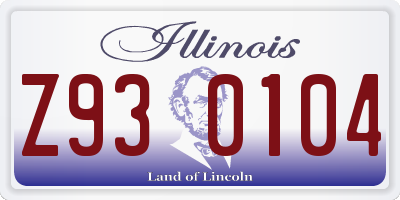 IL license plate Z930104