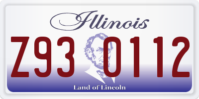 IL license plate Z930112