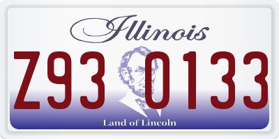 IL license plate Z930133