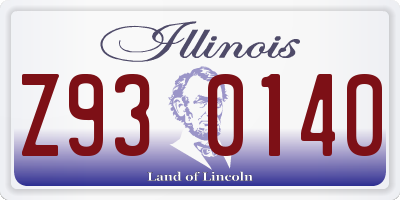 IL license plate Z930140