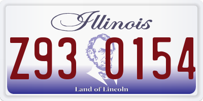 IL license plate Z930154