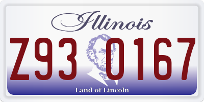 IL license plate Z930167