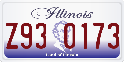 IL license plate Z930173