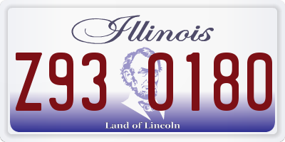 IL license plate Z930180