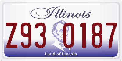 IL license plate Z930187