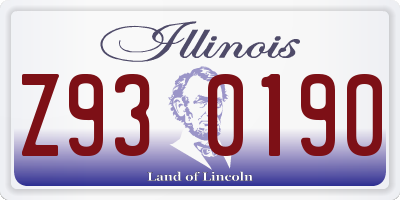 IL license plate Z930190