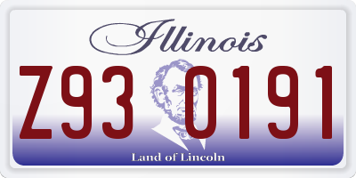 IL license plate Z930191
